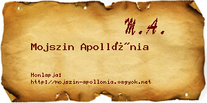 Mojszin Apollónia névjegykártya
